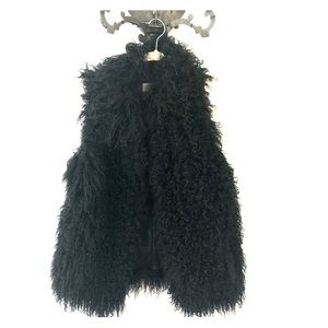 MICHAEL KORS Black Faux Fur Vest